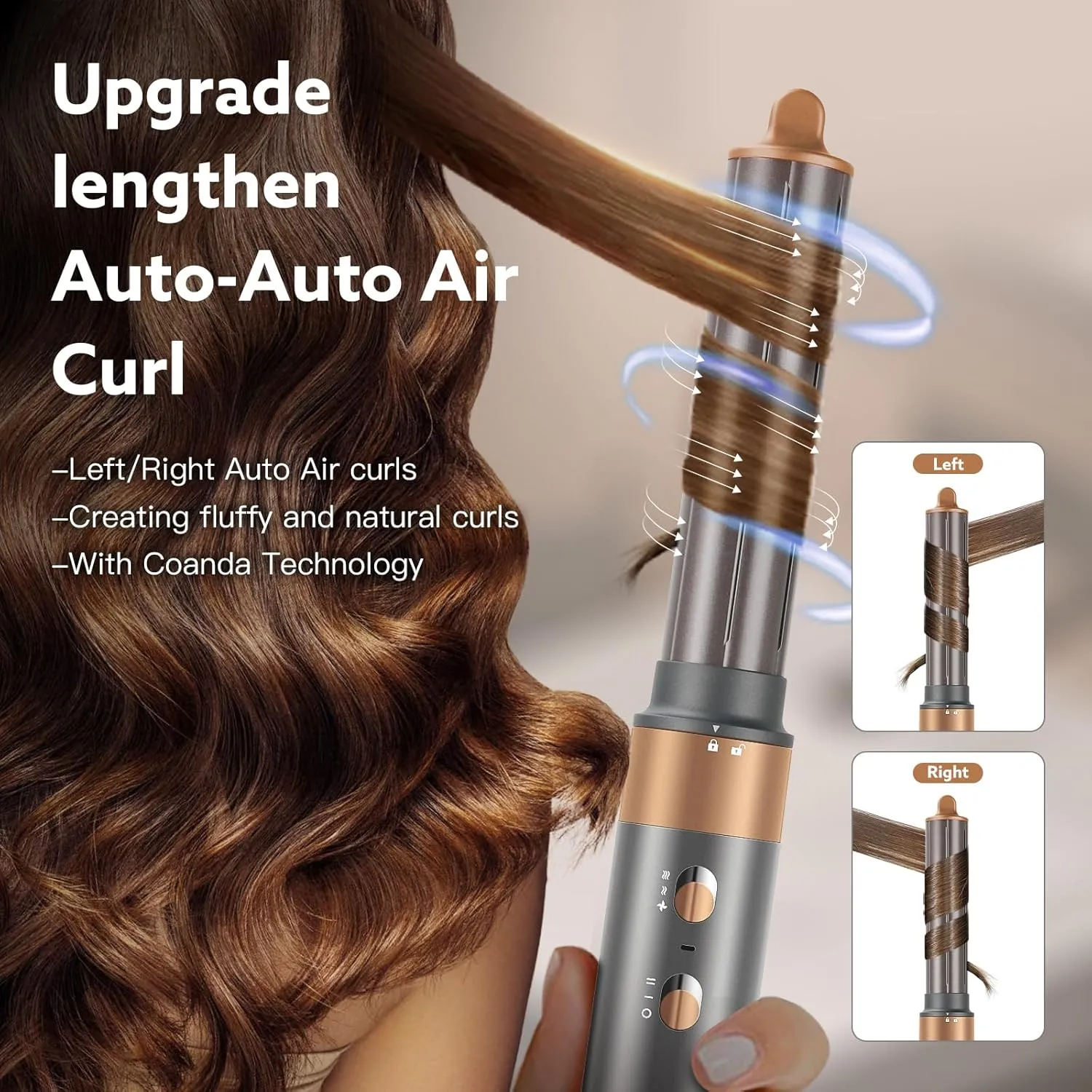 5 in 1 Hot Air Brush Hair Dryer Air Styler - 110,000 RPM Fast Drying, Curling, Straightening with Ceramic Coating & Negative Ion, No Heat Damage for All Hair Types, Includes Travel Case