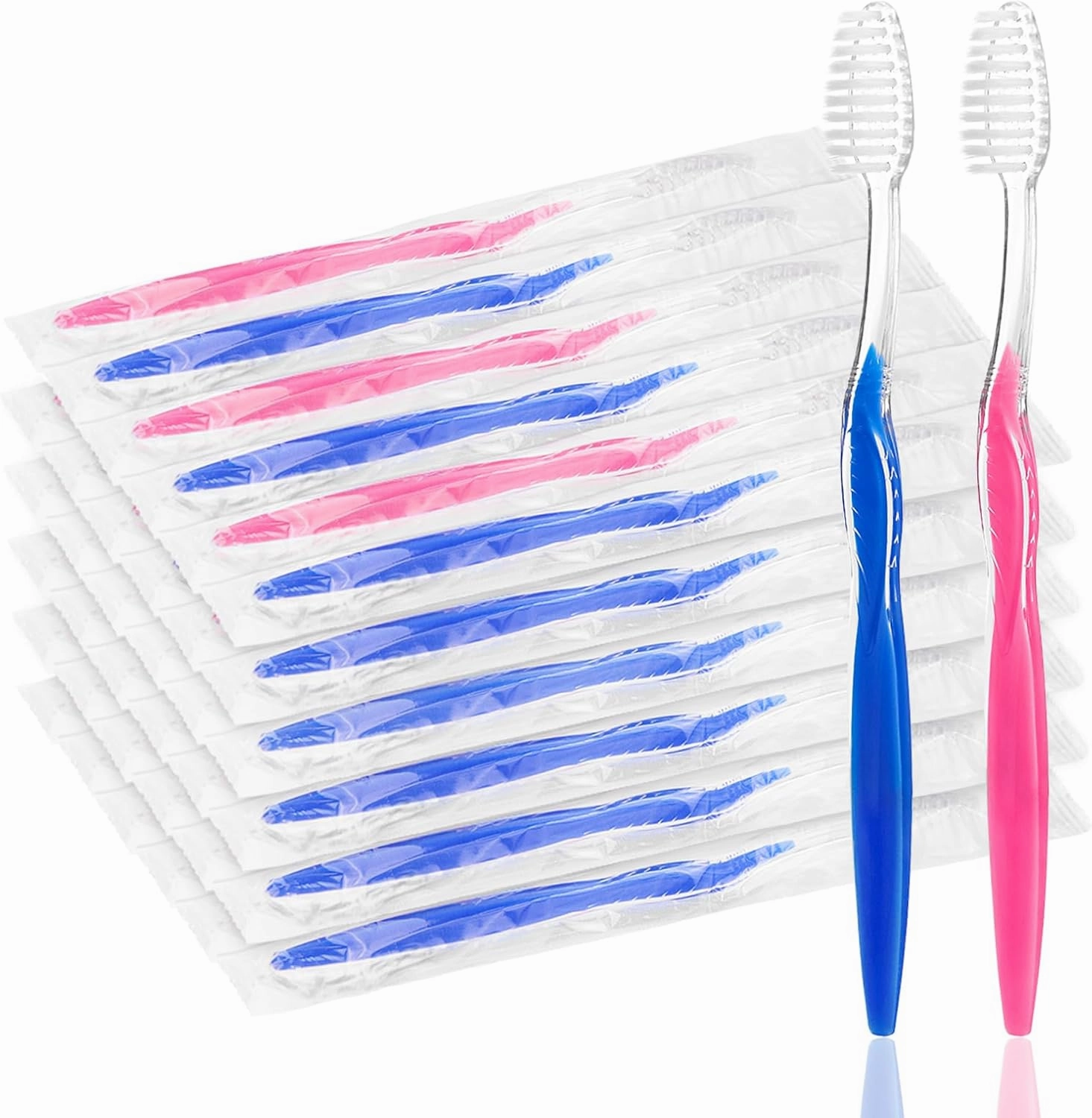 50 pcs Prepasted Disposable Toothbrushes Bulk Individually Wrapped Pre Pasted Soft Bristle Tooth Brush Set Travel Toothbrushes for Homeless Gift Hotel Camping Travel