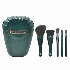 5 Pieces Of Makeup Brush Set Portable Plastic Handle Powder Blusher Brush Eye Beauty Tools Flat Makeup Brush (Color : C, Size : One Size)