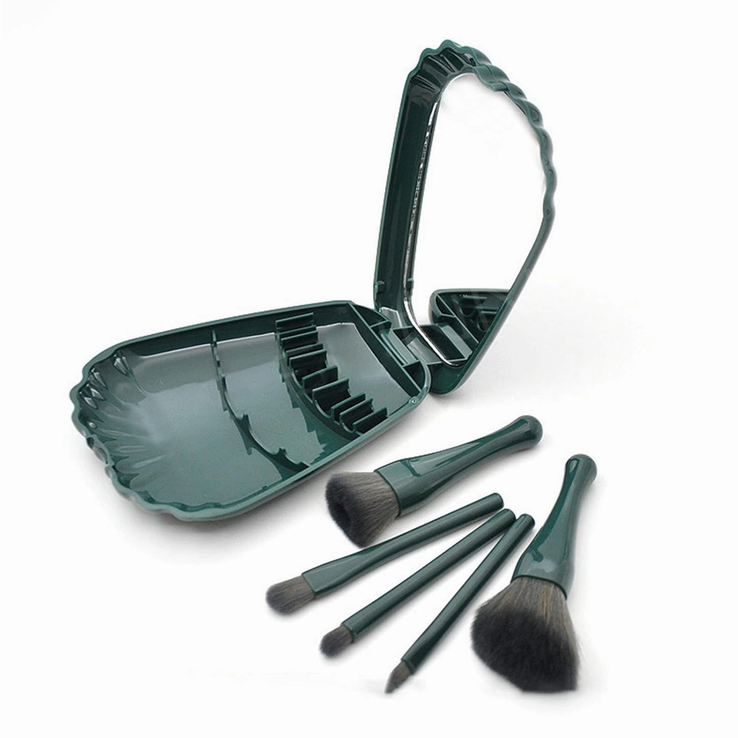 5 Pieces Of Makeup Brush Set Portable Plastic Handle Powder Blusher Brush Eye Beauty Tools Flat Makeup Brush (Color : C, Size : One Size)