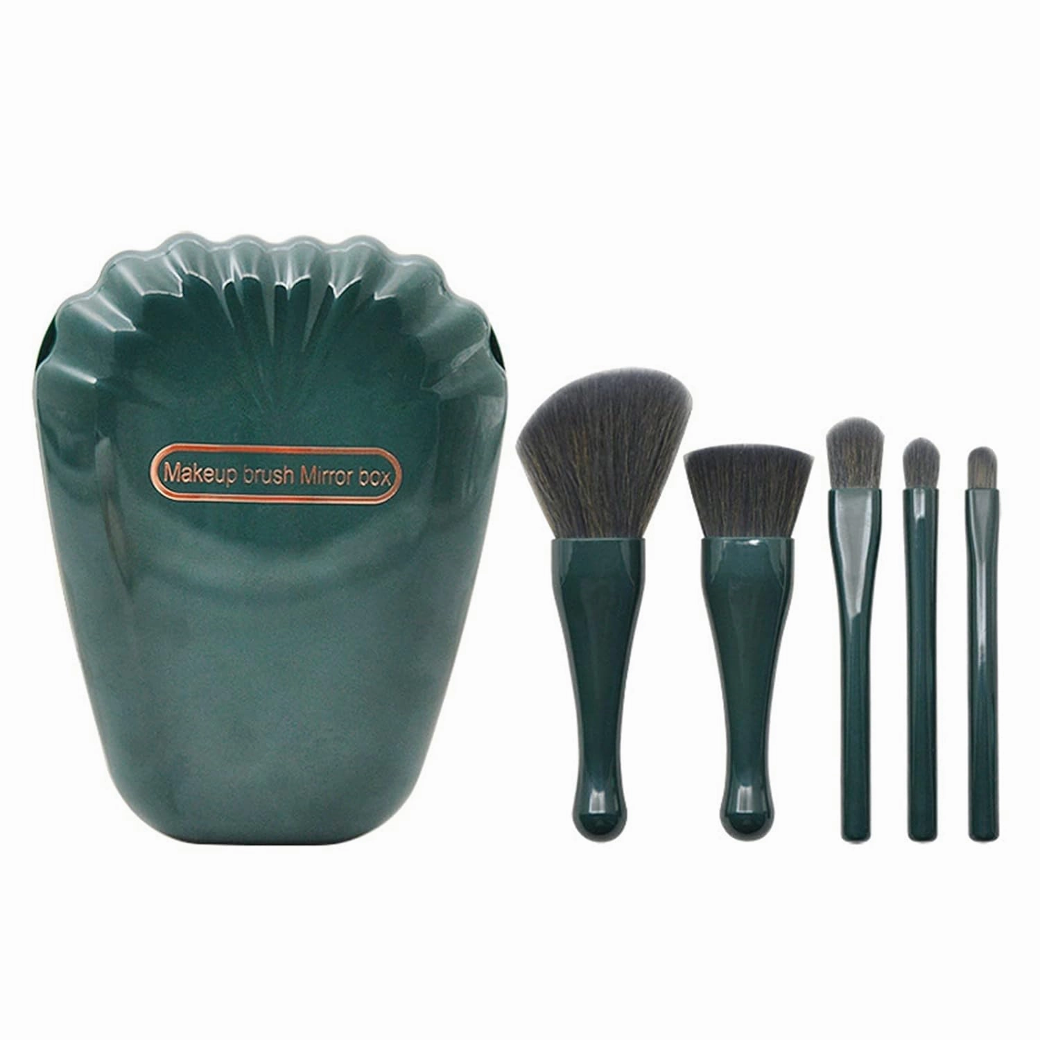 5 Pieces Of Makeup Brush Set Portable Plastic Handle Powder Blusher Brush Eye Beauty Tools Flat Makeup Brush(Color:White)