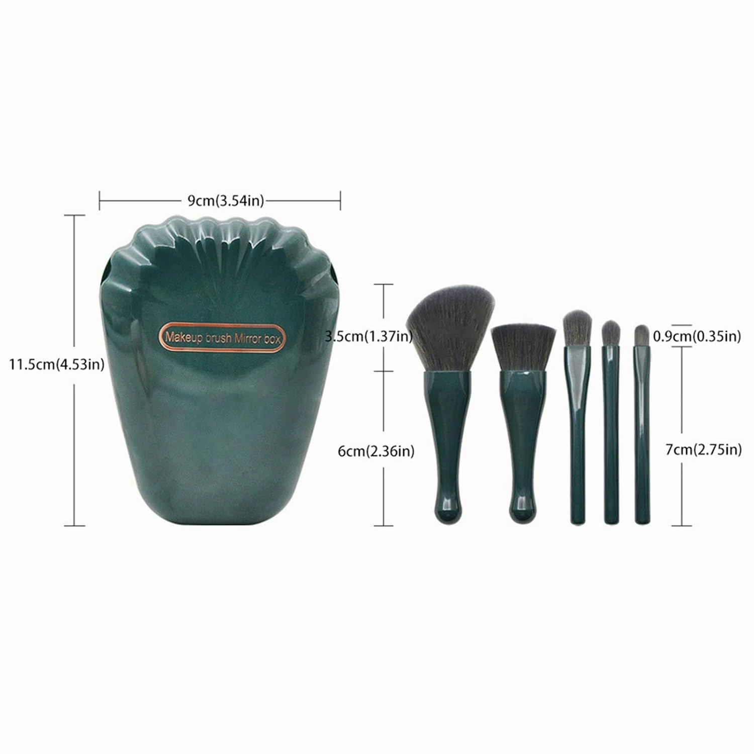 5 Pieces Of Makeup Brush Set Portable Plastic Handle Powder Blusher Brush Eye Beauty Tools Flat Makeup Brush(Color:White)