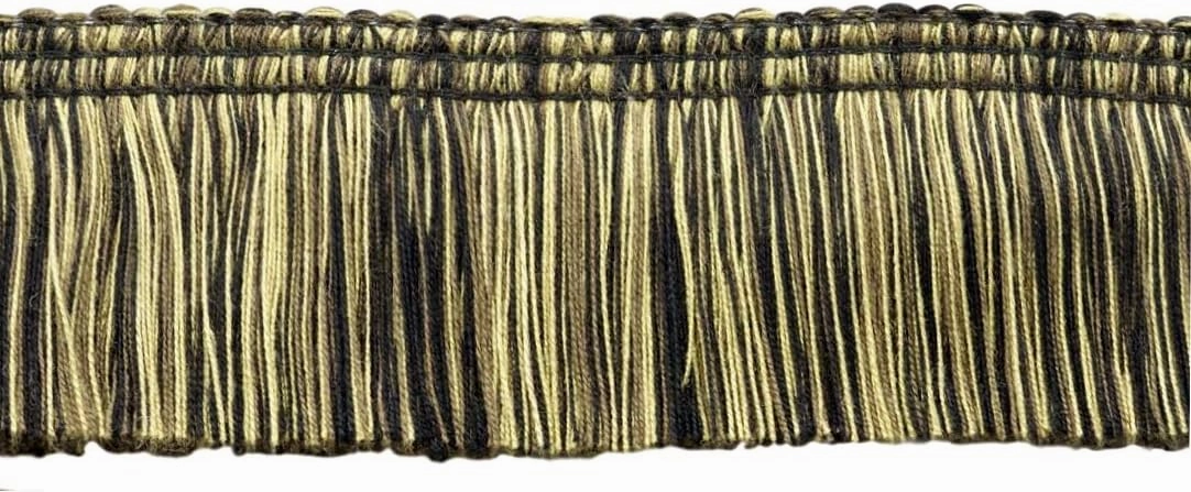 5 Yard Value Pack/Empress Collection Luxuriant 2 inch Brush Fringe Trim/Black, Seal Brown, Mocha/Style#: 0200EMPB, Color: Shadow - W144 (15 ft / 4.6M)