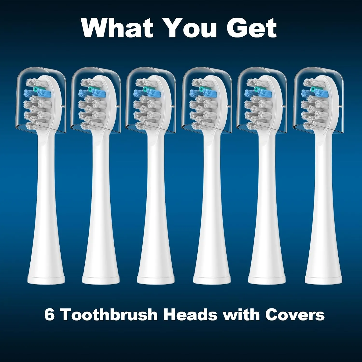 6 Pack Toothbrush Replacement Heads Compatible with WaterPik Sonic Fusion 2.0, FitMount Flossing Brush Head Fit for Water-Pic SF-01W SF-02W and 2.0 SF-03 SF-04