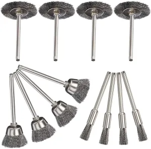 60 Pieces Wire Cup Brush Set,Vankcp Power Rotary Tool Buffing Wheels Small Wire Brushes Set for Drill Grinder Rotary Tools
