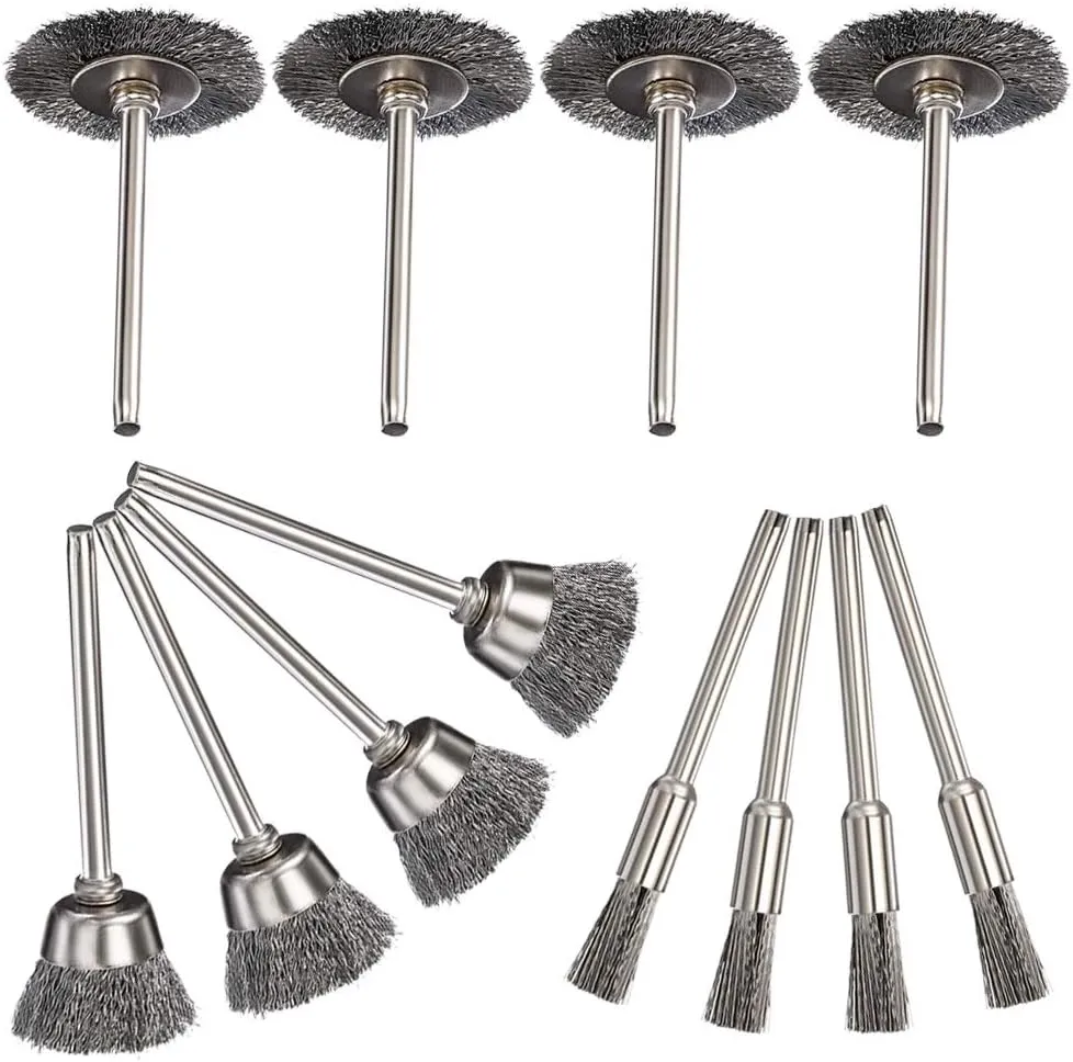 60 Pieces Wire Cup Brush Set,Vankcp Power Rotary Tool Buffing Wheels Small Wire Brushes Set for Drill Grinder Rotary Tools