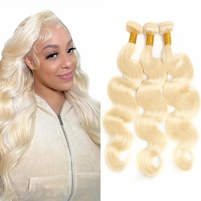 613 Body Wave Bundle Blonde Bundles Human Hair 22 24 26 Inch Brazilian Unprocessed Remy Hair Extensions 613 Bundle Hair Weave Silky Soft Blonde Bundle Human Hair