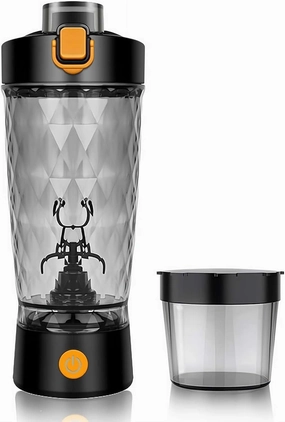 650ml Electric Mixing Cup - Automatic Shaker Bottle for Protein Shakes & Powders, USB-C Rechargeable, 7500RPM Motor, BPA-Free, Leakproof Design w/Powder Container & LED Lights