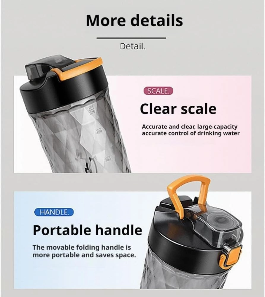 650ml Electric Mixing Cup - Automatic Shaker Bottle for Protein Shakes & Powders, USB-C Rechargeable, 7500RPM Motor, BPA-Free, Leakproof Design w/Powder Container & LED Lights
