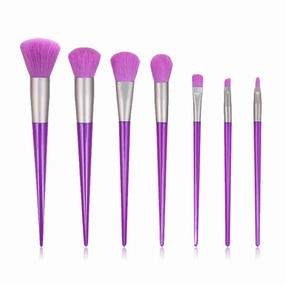 7pcs Fluorescent Makeup Brushes Set Diamond Powder Eye Shadow Beauty Tools(Argento)