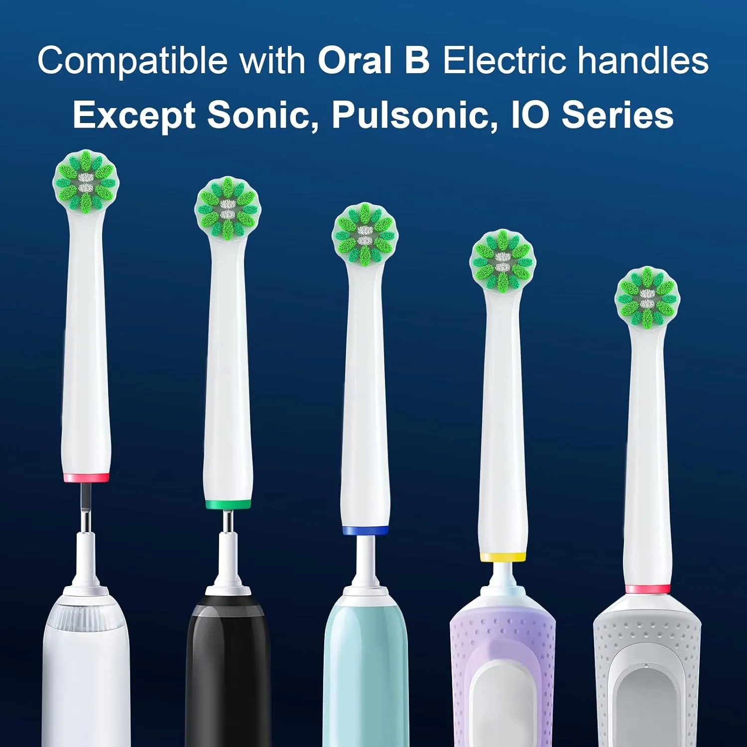 8 Count Cross Clean Replacement Heads Compatible with Oral B Braun for Deep Clean, Brush Heads Compatible with Oral B Pro 1000/500/Genius x/Smart 1500 Electric Toothbrush Heads (White)
