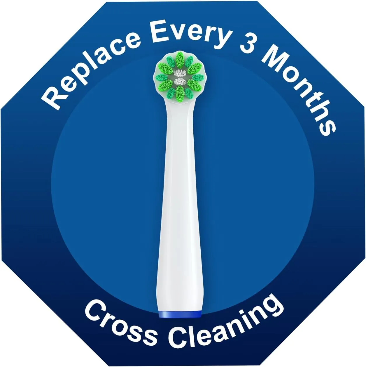 8 Count Cross Clean Replacement Heads Compatible with Oral B Braun for Deep Clean, Brush Heads Compatible with Oral B Pro 1000/500/Genius x/Smart 1500 Electric Toothbrush Heads (White)