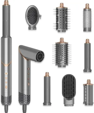 8 in 1 Hair Dryer Brush Set Air Hair Styler Curling Negative Ionic Foldable Hot Air Hair Dryer Brush, Hair Styling Tool for Curling Waves Straightening Volume Blowout Styles