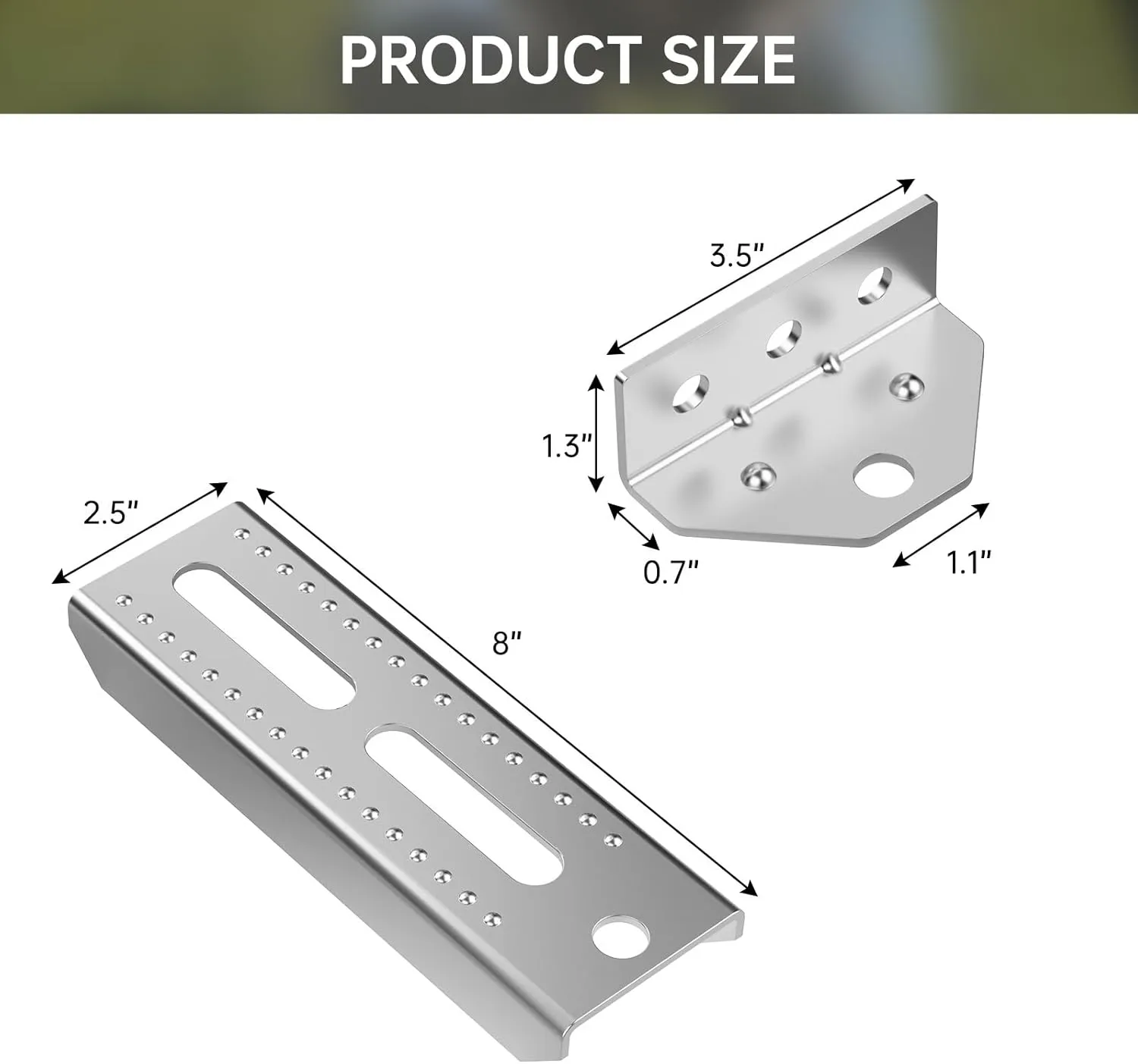 8 inch Galvanized Swivel Top Bunk Bracket Kit, Galvanized Swivel Boat Trailer Bunk Brackets - Ski Boat, Fishing Boat or Sailboat