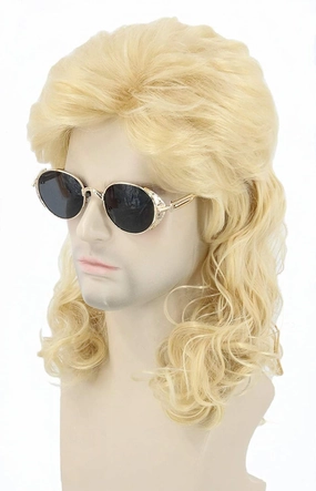 80s Costume for Men or Women Blonde Mullet Wig for Men Halloween Costume Party Wig