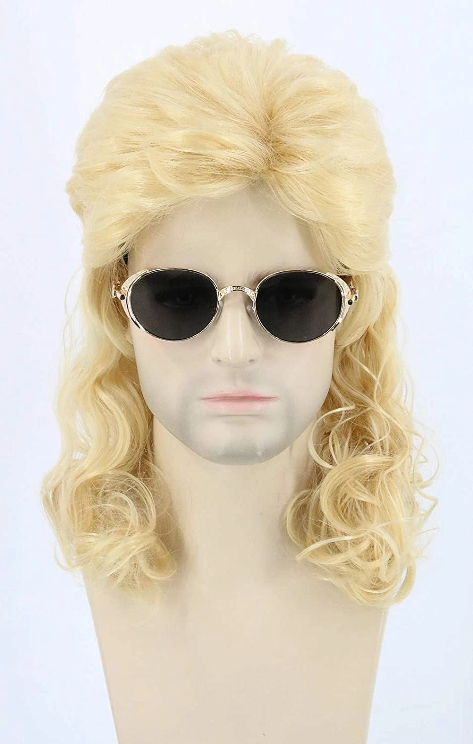 80s Costume for Men or Women Blonde Mullet Wig for Men Halloween Costume Party Wig