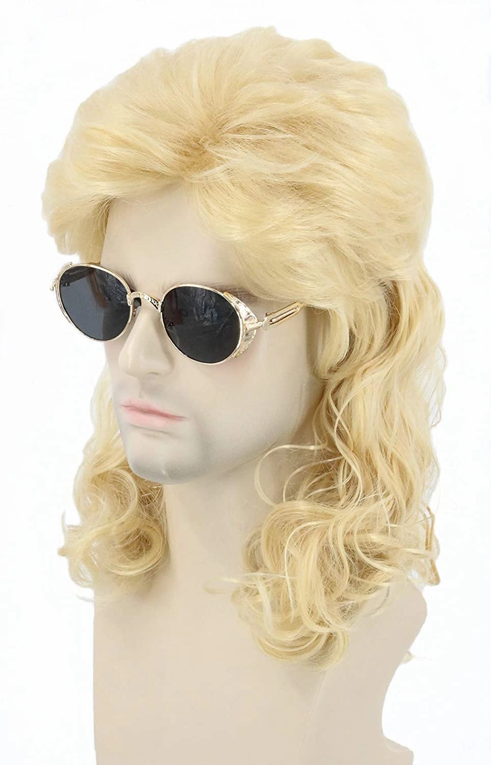 80s Costume for Men or Women Blonde Mullet Wig for Men Halloween Costume Party Wig