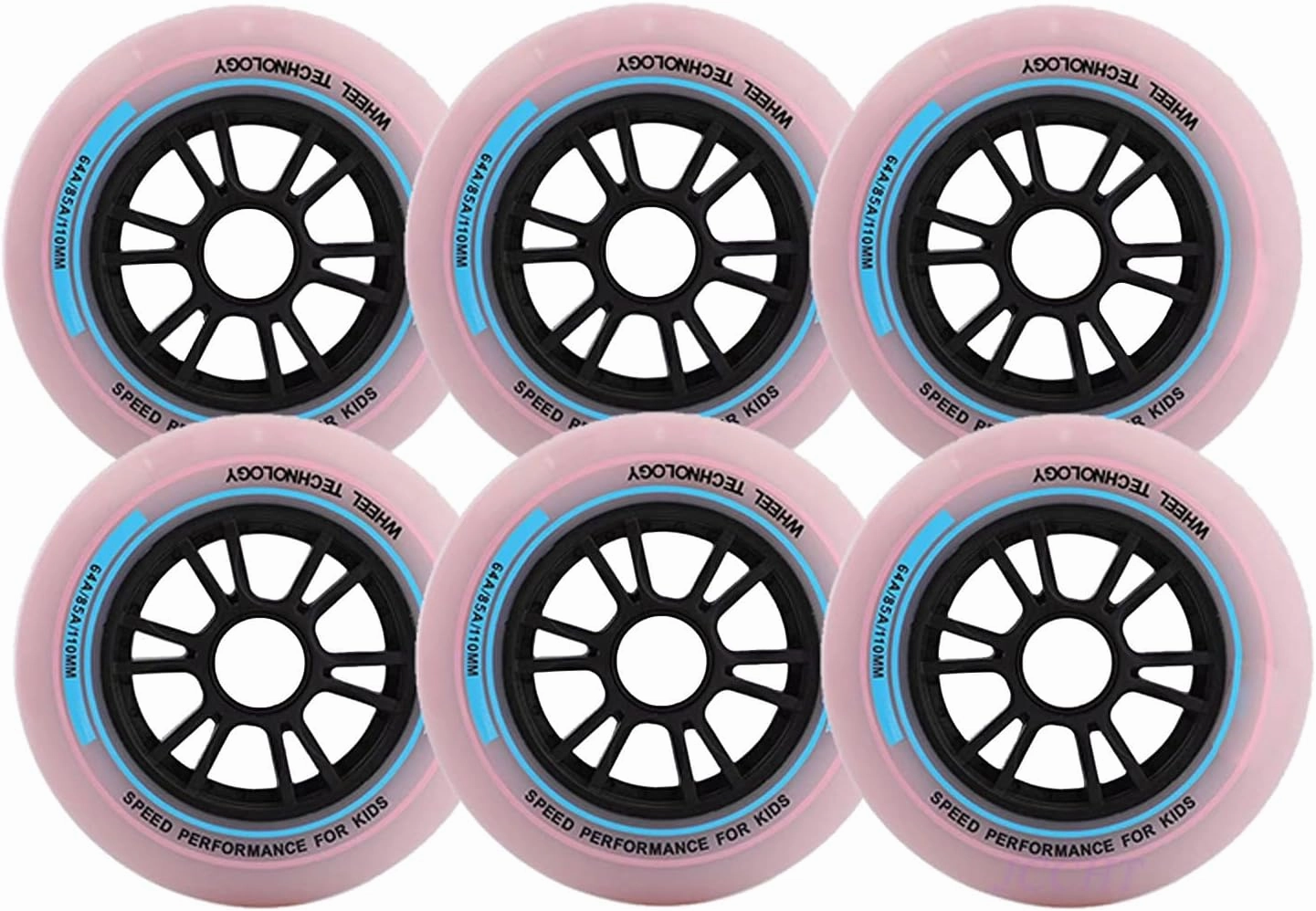 85A Inline Speed Skating Racing Wheel 90mm 100mm 110mm for Indoor/Outdoor Skating Roller Skate Replacement Wheels 6 Pack