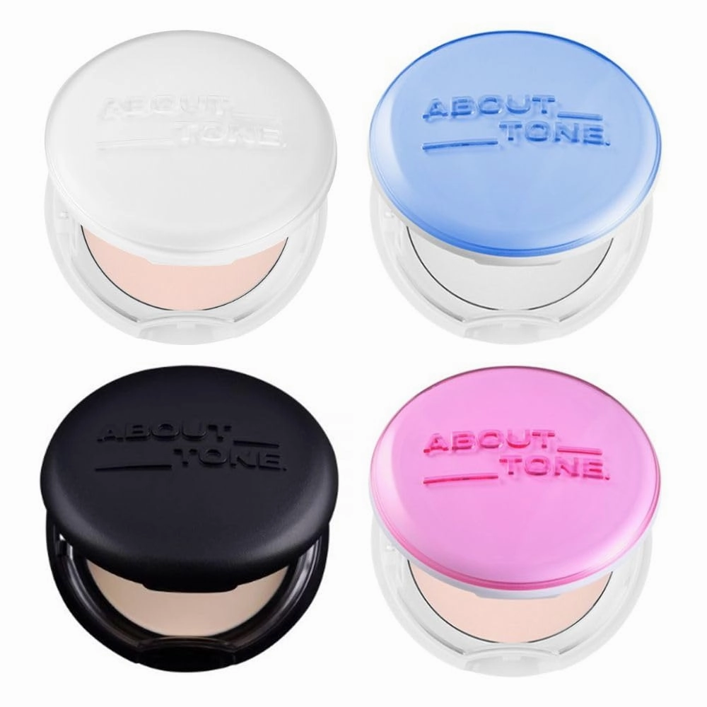 [ABOUT TONE] Blur Powder Pact (01 FAIR)   Glow Powder Pact   Air Fit Powder Pact   Sebum Cut Powder Pact [4 Types of Powder Pact BUNDLE SET] / Pressed Powder Pact with Mirror and Powder Puff