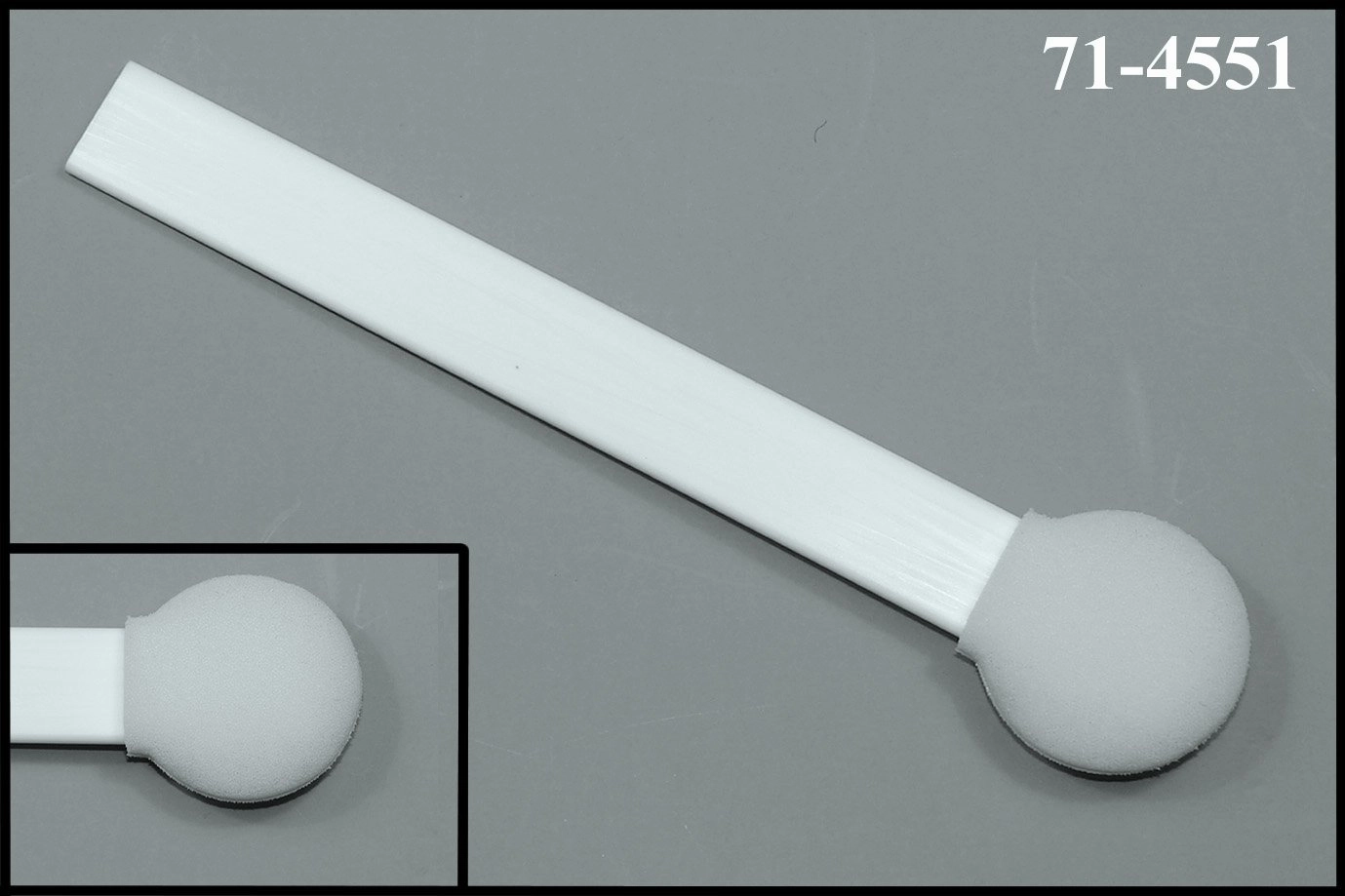 (Bag of 50 Swabs) 6" Flat Handle with 1.2" Diameter Mitt Foam Swab by Swab-its: 71-4551 - Made in the USA