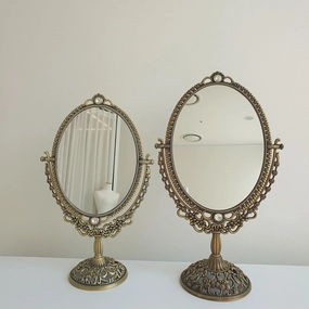 [Vintage Antique Table Mirror – Double-Sided Makeup Mirror for Vanity, Dresser, or Interior Décor (Large Size)]