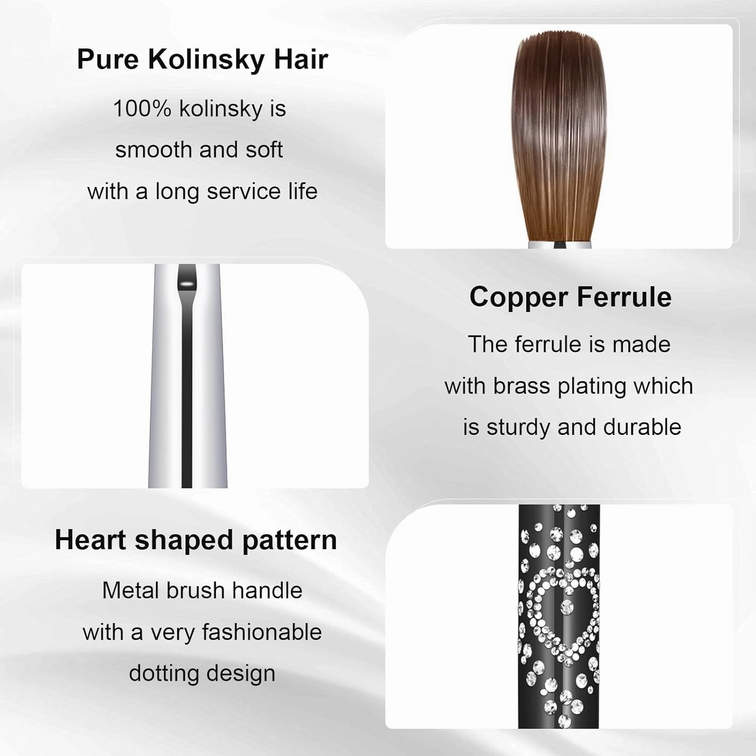 Acrylic Nail Brush Size #14, 100% Pure Kolinsky Nail Art Brushes for Acrylic Application, Sturdy Handle Oval Shaped Acrylic Powder Nail Design Tools for Professional Manicure DIY