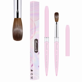 Acrylic Nail Brush Size #14, 100% Pure Kolinsky Nail Art Brushes for Acrylic Application, Sturdy Handle Oval Shaped Acrylic Powder Nail Design Tools for Professional Manicure DIY