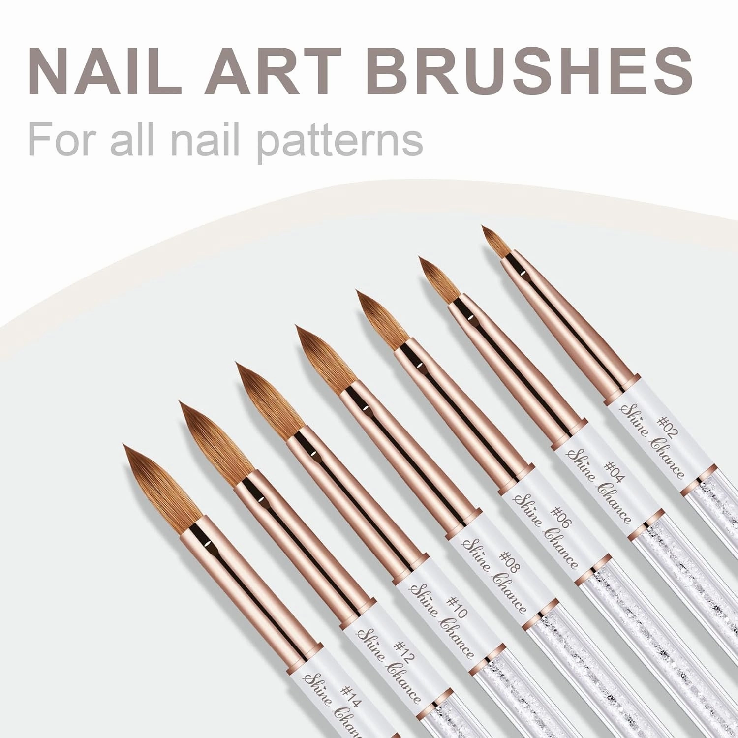 Acrylic Nail Brush Size 14, 100% Real Kolinsky Art Nail Brush for Acrylic Powder Application, Handmade Women Manicure Nail Extension Tool for Professional DIY Home Salon and Beginners