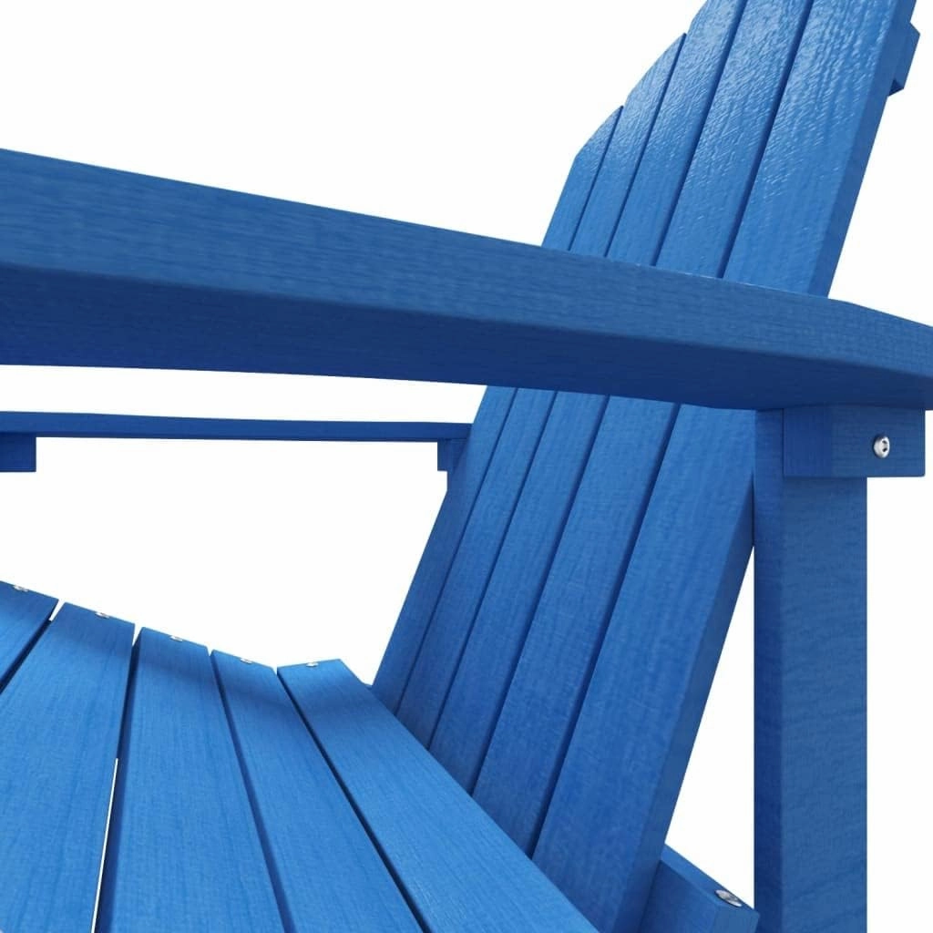Adirondack Chair with Detachable Footstool HDPE Outdoor Patio Furniture Aqua Blue Weather-Resistant Lounge Chair for Backyard Poolside