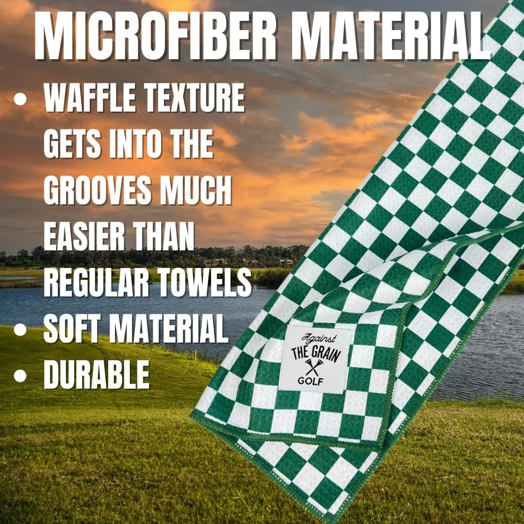 Against The Grain Golf Club Cleaning Kit - Includes Water Golf Club Brush & Microfiber Golf Towel (12"x20") Perfect Golf Bag Accessories for Men & Women Golf Gifts for Men