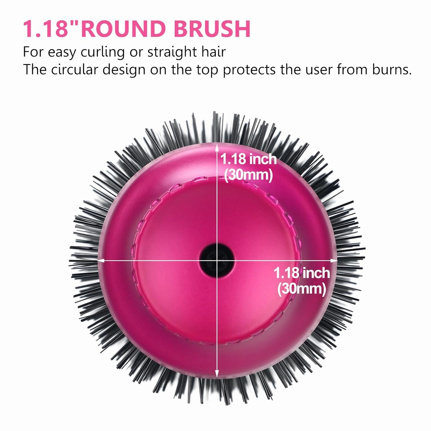 Aima Beauty One Step Hair Dryer & Volumizing Hot Air Brush, Ceramic Straightener Brush, Curler & Hot Comb 4 in 1 Salon Ionic Hair Brush, Rose Pink