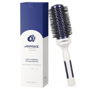 AIMIKE Nano Ionic Tech Ceramic Brush for Blow Drying, Styling and Volume Boost - Natural Wood One-Piece Design, 1.7 Inch/43mm