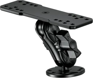 Aluminum Alloy Fish Finder Mount with B Size 1" Ball Rectangular Plate & Round Base, 3.5" Medium Arm Marine Electronic Mount Compatible with Garmin, Lowrance, Humminbird, Raymarine and More