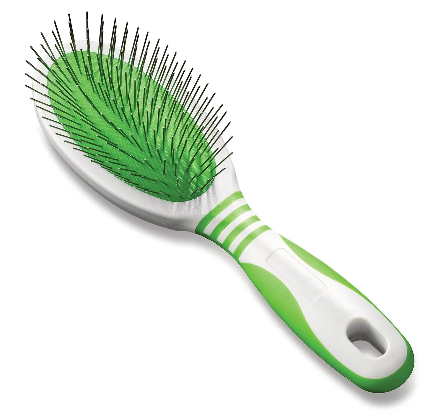 Andis 65720 Pin Brush for Medium & Long Hair Dogs - Gentle & Effective in Removing Dirt, Dust & Loose Hair - Promotes Healthy Skin & Coat - Large, Green/White