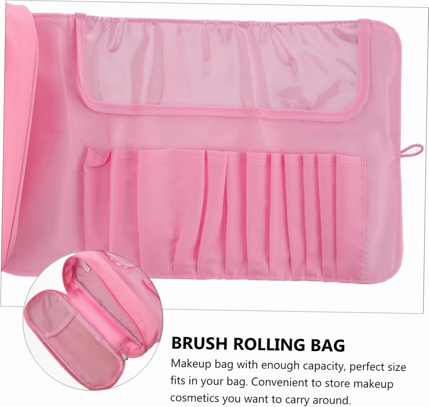 Angoily 2pcs Multifunctional Makeup Rolling Case Compact Cosmetic Storage Pouch for Lip Gloss Nail Polish Tools Practical Organizer for Travel Everyday Use Design
