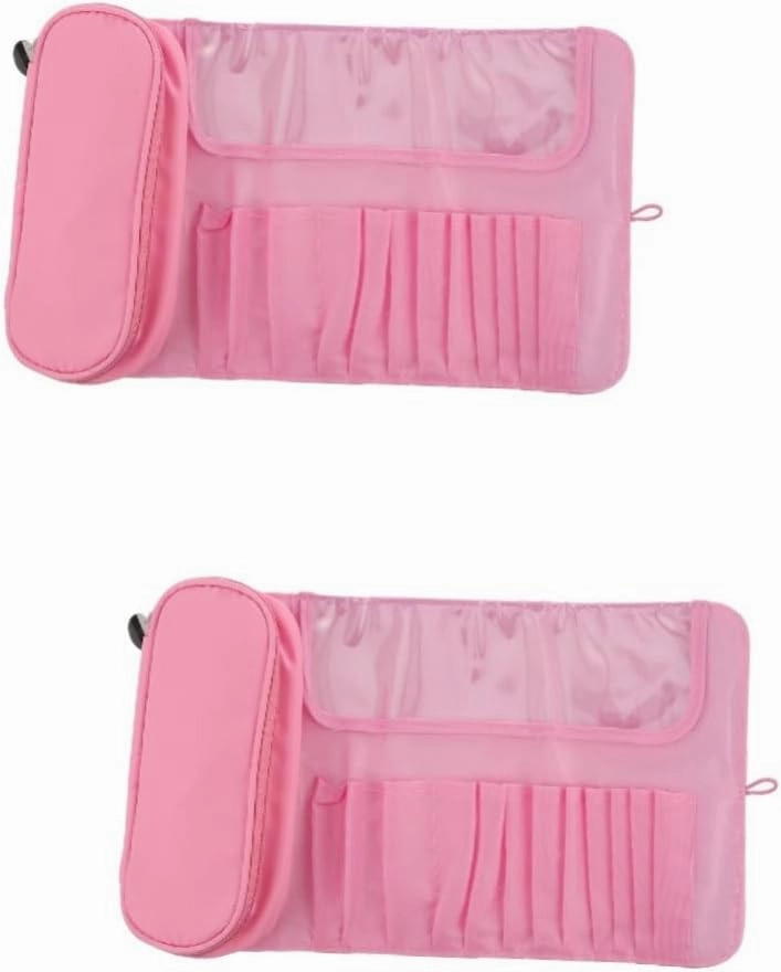 Angoily 2pcs Multifunctional Makeup Rolling Case Compact Cosmetic Storage Pouch for Lip Gloss Nail Polish Tools Practical Organizer for Travel Everyday Use Design