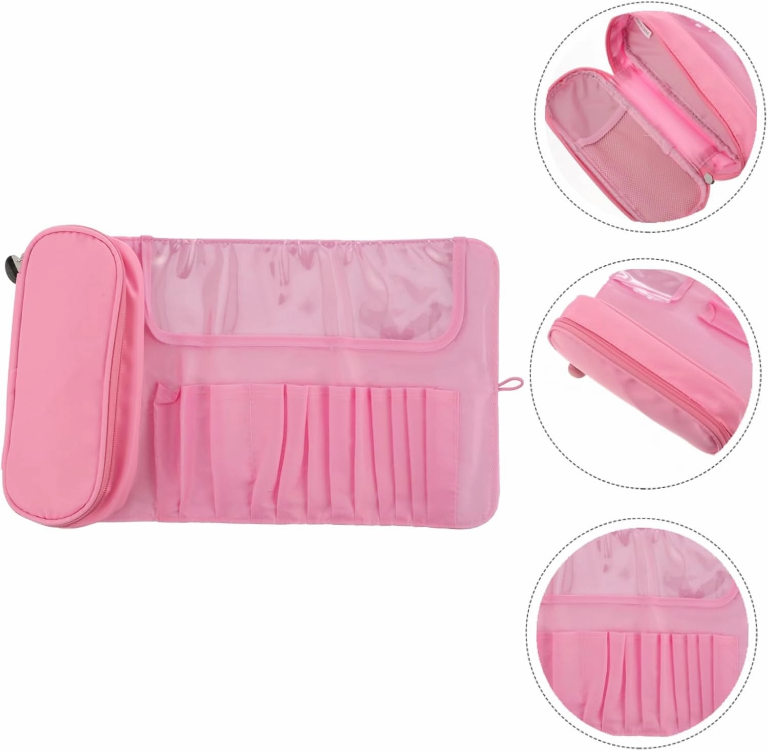 Angoily 2pcs Multifunctional Makeup Rolling Case Compact Cosmetic Storage Pouch for Lip Gloss Nail Polish Tools Practical Organizer for Travel Everyday Use Design