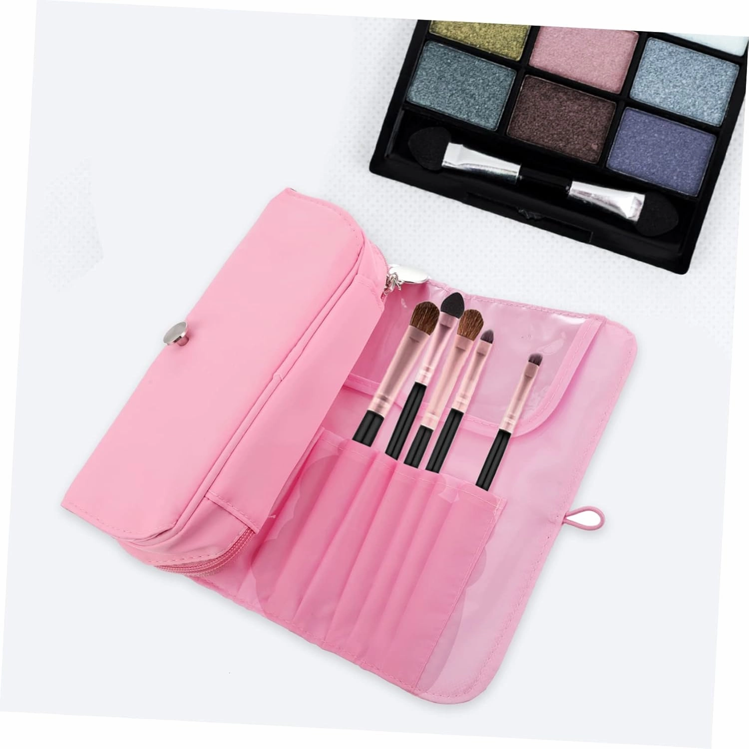 Angoily 2pcs Multifunctional Makeup Rolling Case Compact Cosmetic Storage Pouch for Lip Gloss Nail Polish Tools Practical Organizer for Travel Everyday Use Design