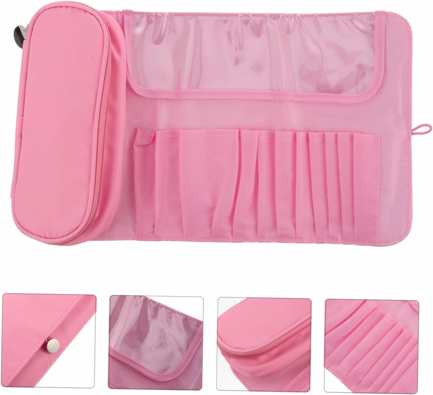 Angoily 2pcs Multifunctional Makeup Rolling Case Compact Cosmetic Storage Pouch for Lip Gloss Nail Polish Tools Practical Organizer for Travel Everyday Use Design