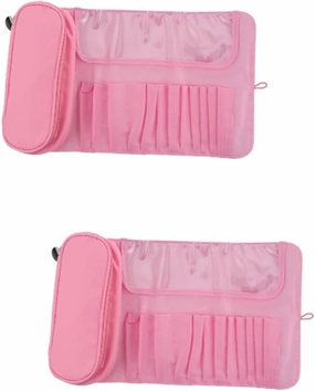 Angoily 2pcs Multifunctional Makeup Rolling Case Compact Cosmetic Storage Pouch for Lip Gloss Nail Polish Tools Practical Organizer for Travel Everyday Use Design