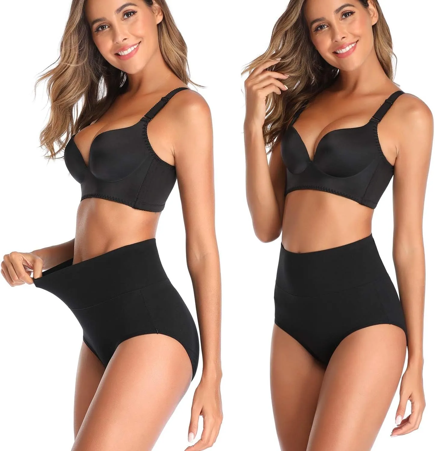 ANNYISON Womens Underwear, Soft Cotton High Waist Breathable Solid Color Briefs Panties for Women