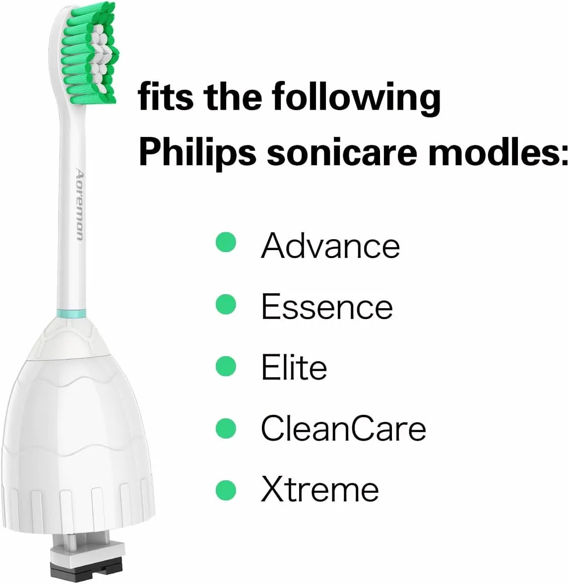 Aoremon Replacement Heads for Philips Sonicare e-Series HX7022/66, Medium Soft Brush Heads fit Sonicare Essence Xtreme Elite Advance and CleanCare Electric Toothbrush