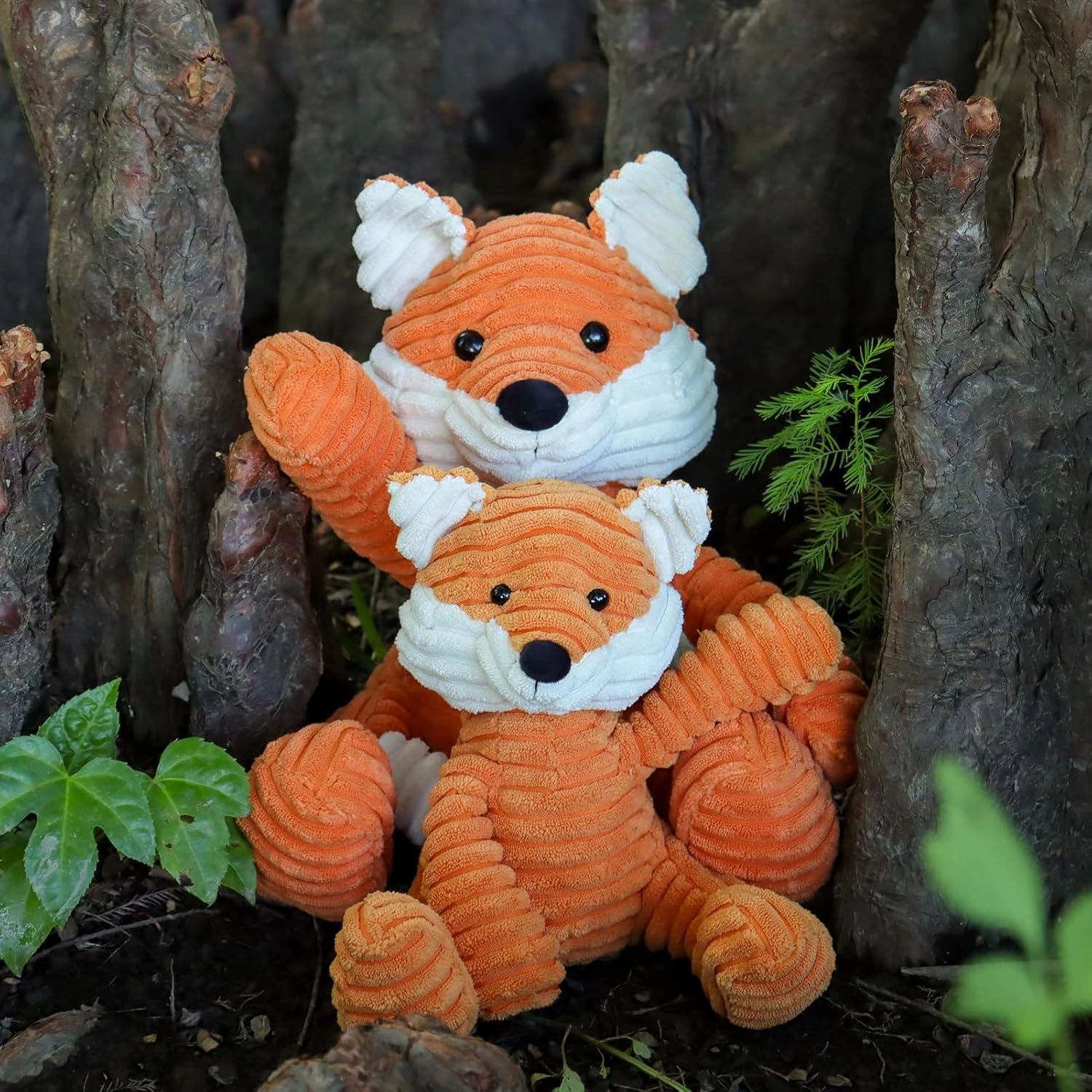 Apricot Lamb Toys Plush Corduroy Fox Stuffed Animal Soft Cuddly Perfect for Child (Medium, 12 Inches)