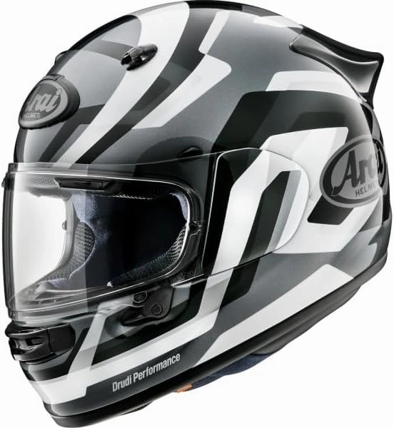 Arai Helmets Arai Contour-X Snake Unisex-Adult Street Motorcycle Helmet - White/Black/Grey / Large