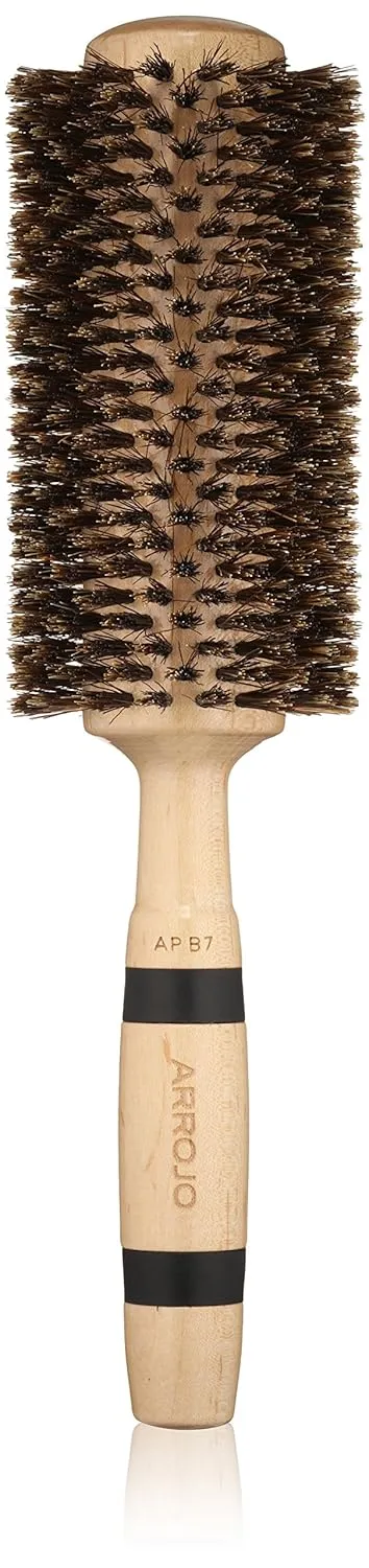 ARROJO Large Round Hair Brush – Large Round Brush for Blow Drying & Styling – Boar Bristle Hair Brush for Volume & Smoothness – Round Hair Brushes for Women & Men – Boar Bristle Brush for Long Hair