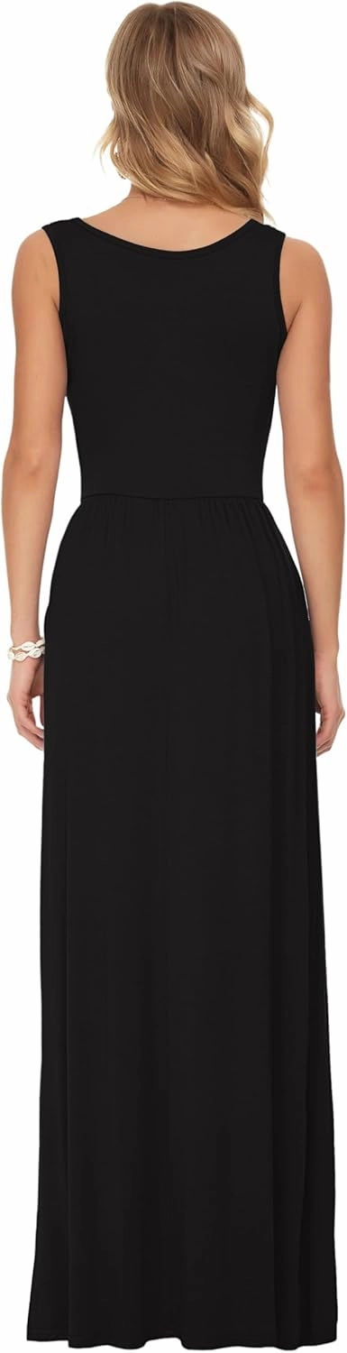 AUSELILY Women's Summer Sleeveless Loose Maxi Dress Casual Long Dresses with Pockets 2025 New