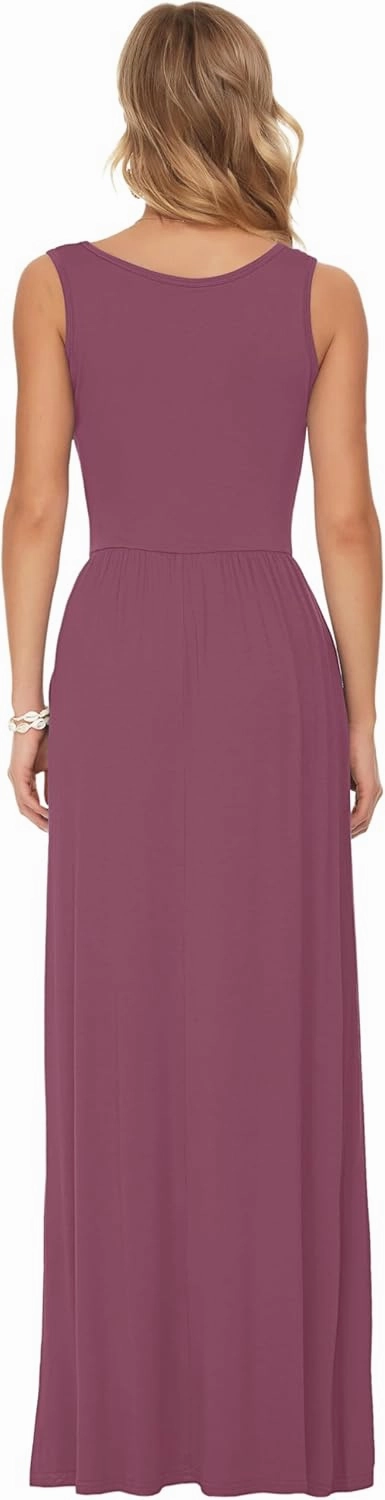 AUSELILY Women's Summer Sleeveless Loose Maxi Dress Casual Long Dresses with Pockets 2025 New