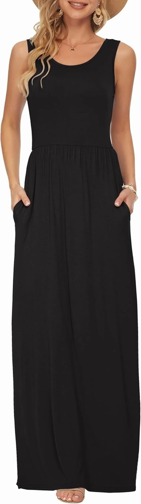 AUSELILY Women's Summer Sleeveless Loose Maxi Dress Casual Long Dresses with Pockets 2025 New