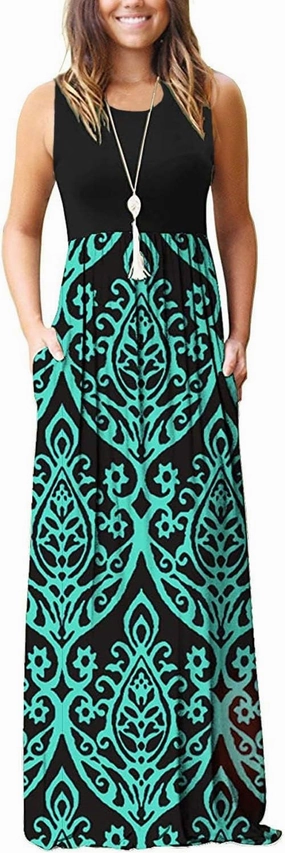 AUSELILY Women's Summer Sleeveless Loose Maxi Dress Casual Long Dresses with Pockets 2025 New