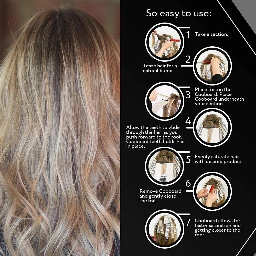 Authentic Cooboard Balayage Board with Teeth | Original Highlighting Paddle from The Maker of Cooboard Hair Highlighting Kit | Easy to Clean, Sturdy, Lightweight (Cooboard Pink)